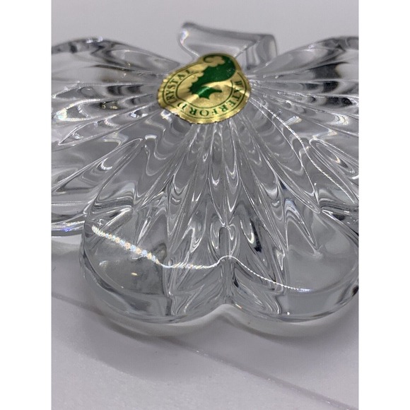 Waterford Crystal Lucky Shamrock Clear Collectible Hand Cooler Paperweight - Picture 5 of 10